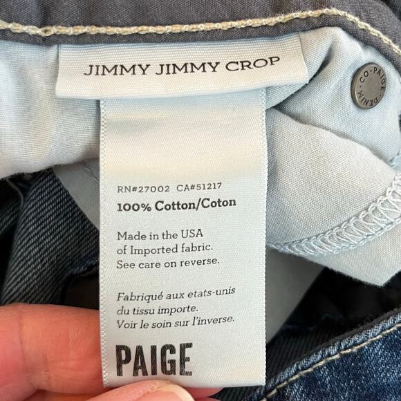 Paige Low Rise Distressed Jimmy Jimmy Skinny Ankle Medium Wash Blue Jeans 27 USA - Picture 10 of 13